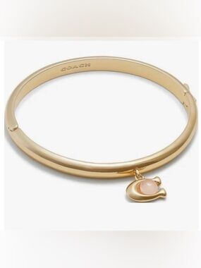 Coach C Bracelet Pink Ball Stone Bracelet Gold-tone